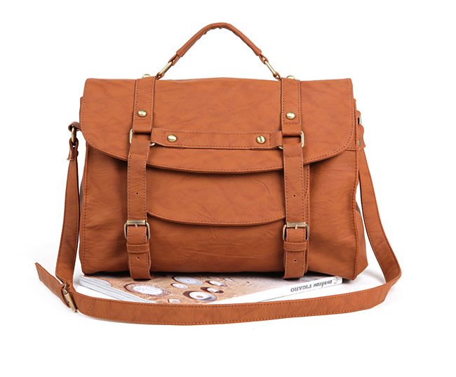 Women Fashion PU Leather Buckle Strap Satchel Shoulder Bag