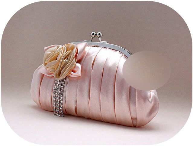 Rosed Flower Handmade Party Bag Ladies Satin Evening Bag
