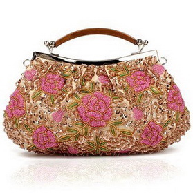 Gold Perfectly Handmade Flower Beaded Evening Bags