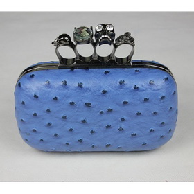 Elegent Crystal Blue Evening Clutch Bag