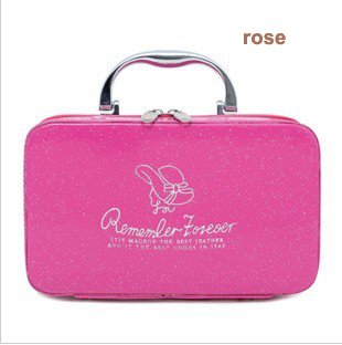 Fashion Design PU Leather Print Cute Comestic Bag with Handle