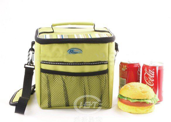 Yellow Zipper Foldable Polyster Camping Cooler Bag