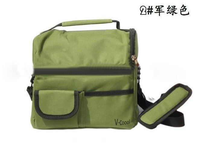 Green Polyster Zipper Folding Camping Cooler Bags