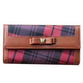Women's Grid Print PU Wallet