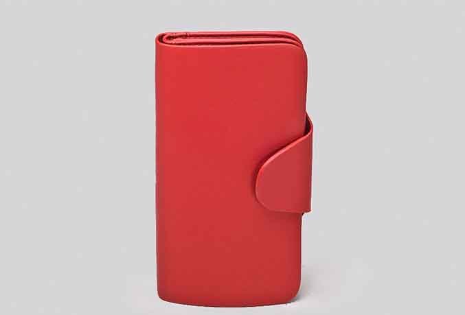 Women's Cowhide Leather Red Color Wallet