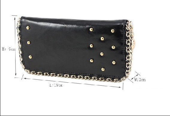 Black Rectangular Shape Leather Coin Purses