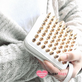 Rectangular Shape White With Zipper Coin Purses