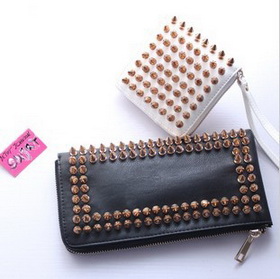 Black Leather Rectangular Shape Coin Purses