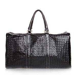 Men's Elegant Top PU Leather Weaved Large Capacity Leisure Travel Bags