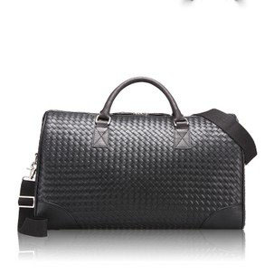 Top Brand With Leather Men Handbag / Travel Bag Chic Hand-weaved Shoulder Bag