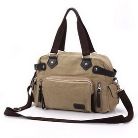 Unisex Coffee Canvas Travel Bag / Leisure Handbag / Shoulder Bag