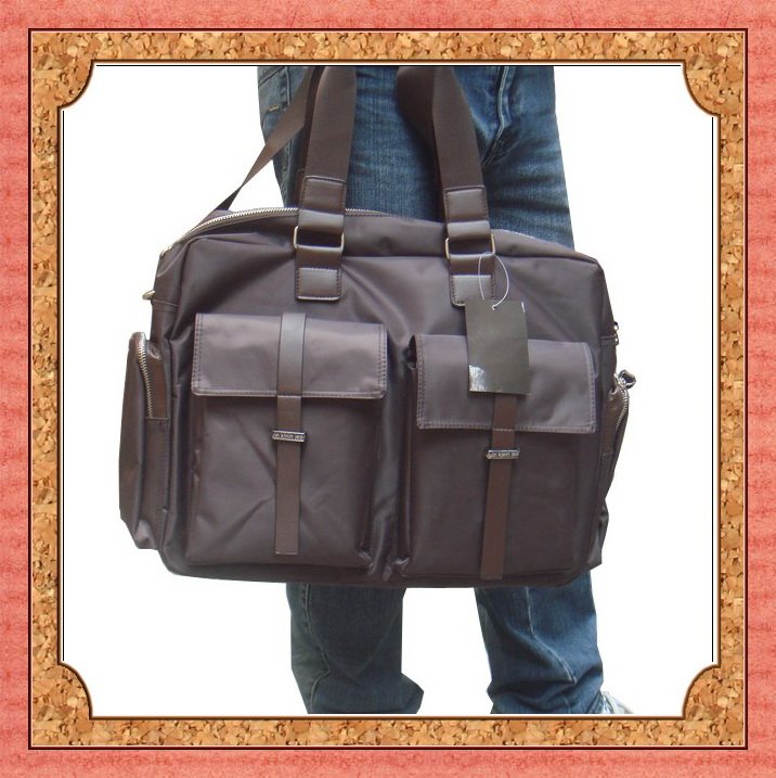 New Men's Coffee Black Handbag Shoulder / Tote Dual - Function Bags Nylon Briefcase