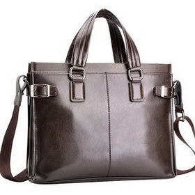 Black Genuine Leather With Button Briefcases