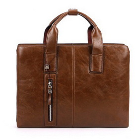 Brown Leather Diagonal Briefcases