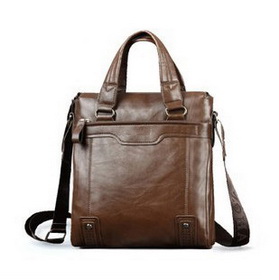 Black Leather Square Shape Briefcases