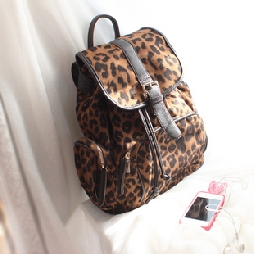 Leopard Pattern Flannelette Small Size Backpacks
