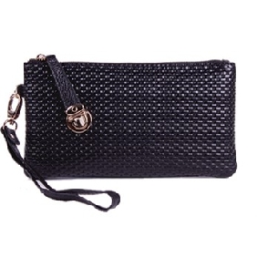 Lady First Layer Cowhide Long Pattern Makeup Hand Take Bag Purse Wristlets