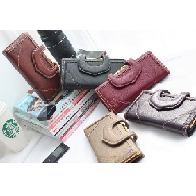 Women Long Pattern Pure Leather Purse Wallet Bag Clutches