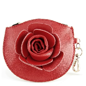 Cowhide Leather Flowers Female Multi-function Dinner Hand Bag Wristlets