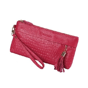 Ladies Fashion Tassel First Layer Cowhide Dinner Hand Bag Clutches