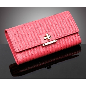 Women's Elegant Thread Leather Long Pattern Wallet Hand Bag Clutches