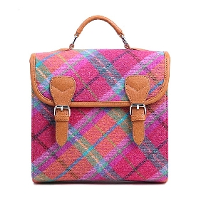 Scotland Grid Woolen Cloth Lady's Messenger Bags