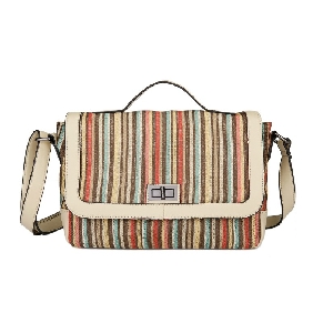 Lady's Fashion Colorful Stripe Handbag Messenger Bags