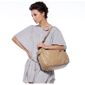 Ladies Soft Cow Leather Shoulder Bag Dual-use Hobos