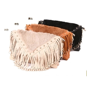 Winter Luxury Fur Rivets Handbags / Hobo Bag