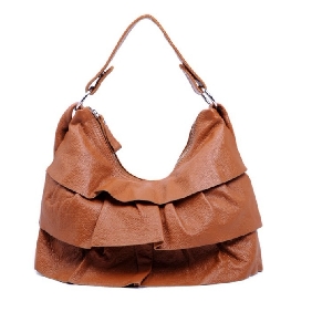Zipper Draped Genuine Leather Japan and South Korea Hobos Shoulder Bag