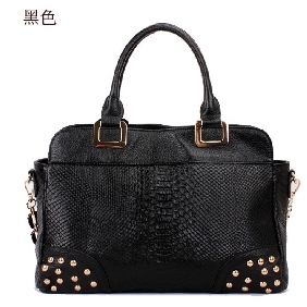 Women's Black Genuine Leather Casual Messenger Bag