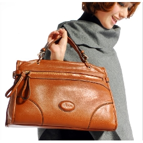 Women Zipper Brown PU Leather Multi-purpose Satchels