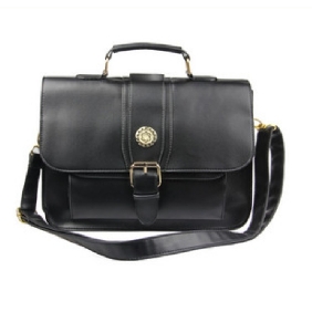 Black Dual-purpose Leather Satchel