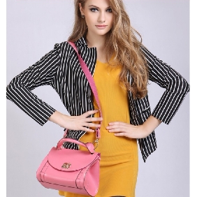 Genuine Leather Sweet Korean Flowers Satchels Shoulder Bag