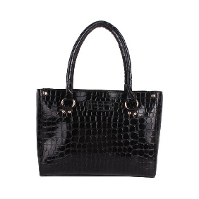 Women's CROCO Bottom Rivet Pearlite Layer Shoulder Bags