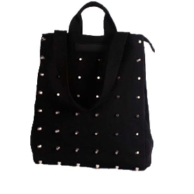 Women's Fashion Black Rivets Canvas Shoulder Bag