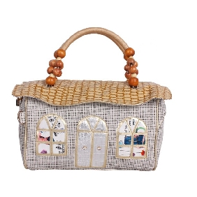 Lovely Crocodile Grain Case Grain Small Houses Form Wooden Ball Adornment Shoulder Bags