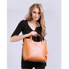 The First Layer of Leather Simple Retro Genuine Leather European Style Totes