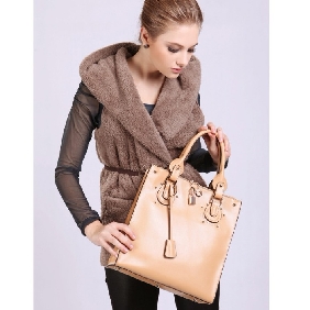 European and American Classic Genuine Leather Rivet Totes