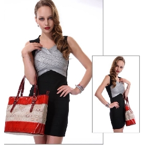 European Style Fashion Check Brand PU Leather Totes Shoulder Bag