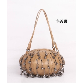 Fashion Punk Barrel Beads Pendant Single Shoulder Bag
