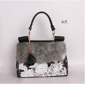 Fashion Rabbit Fur Leopard Grain Tassel Single Shoulder Bags