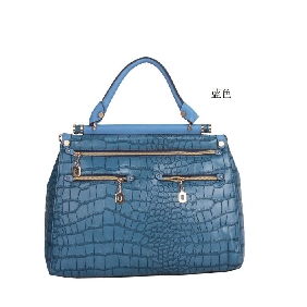 Women's Europe and America Wind Crocodile Grain Big Portfolio Shoulder Bags