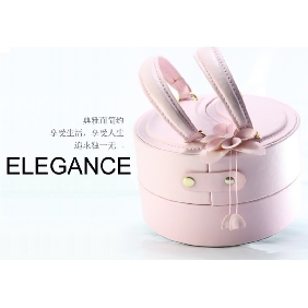 Ladies' Grandeur Italian Imports Pink Leather Cosmetic Bags
