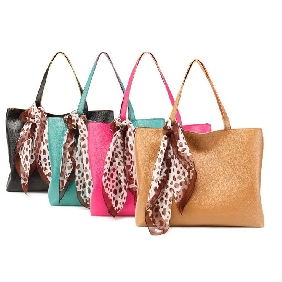 Ladies Corea Brief Silk Adornment Large Capacity Fashionable Shoulder Bag