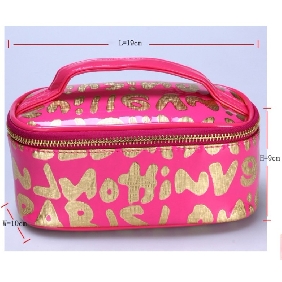 Red Leather Ladies of Leisure Zipper Cosmetic Bags