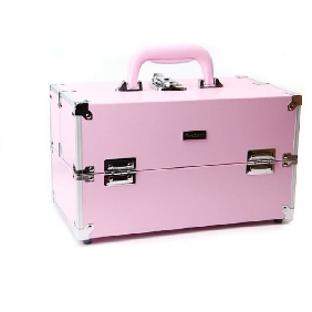 Exquisite Pink PU Leather Aluminum Alloy Lady Cosmetic Bags