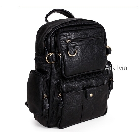 Fashion 100% Genuine Leather Zipper Men's Messenger Bag
