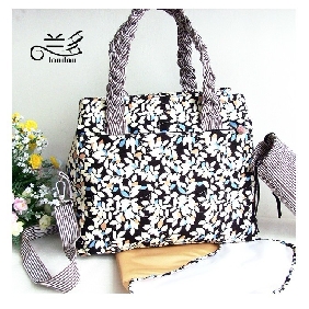 Chiffon Flowers Printed European Pastoral Floral Diaper Bags