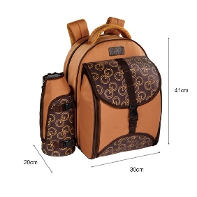 19 L Retro Backpack Picnic Bags For Two People Including Tableware